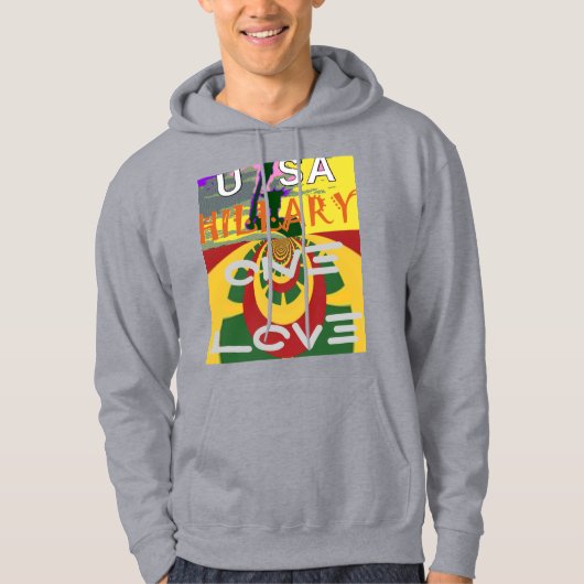 Liefdesboodschap in Rasta Colours Art Print Hoodie (Voorkant)