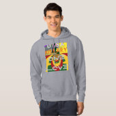 Liefdesboodschap in Rasta Colours Art Print Hoodie (Voorkant volledig)
