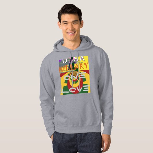 Liefdesboodschap in Rasta Colours Art Print Hoodie (Voorkant volledig)