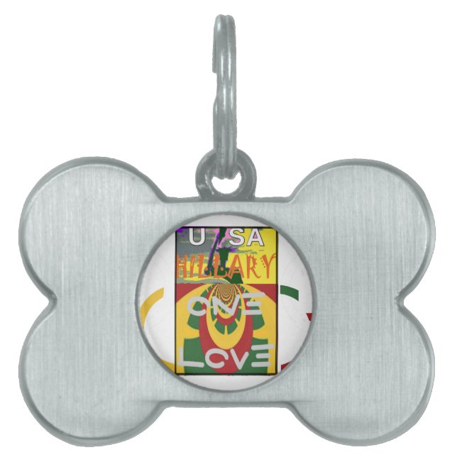 Liefdesboodschap in Rasta Colours Art Print Huisdieren Naamplaatje (voorkant)