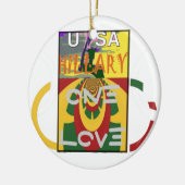 Liefdesboodschap in Rasta Colours Art Print Keramisch Ornament (Links)