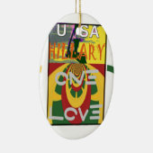 Liefdesboodschap in Rasta Colours Art Print Keramisch Ornament (Rechts)