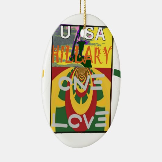Liefdesboodschap in Rasta Colours Art Print Keramisch Ornament (Rechts)