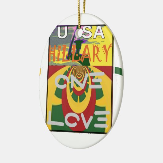 Liefdesboodschap in Rasta Colours Art Print Keramisch Ornament (Links)