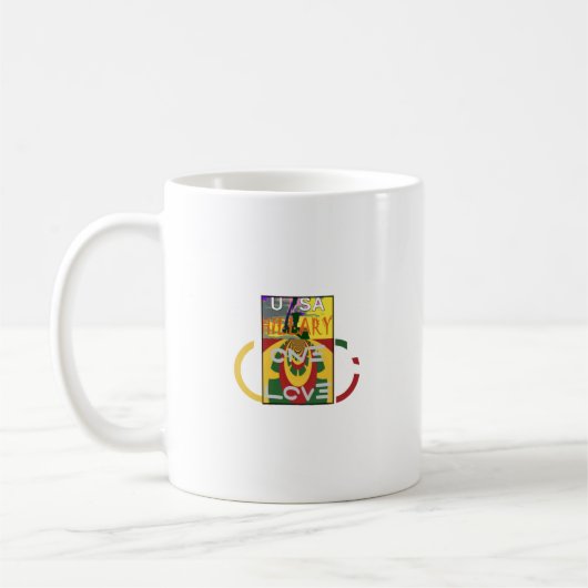 Liefdesboodschap in Rasta Colours Art Print Koffiemok (Links)
