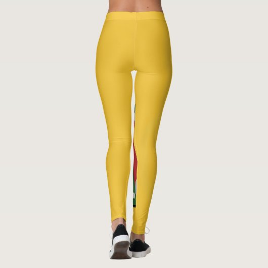 Liefdesboodschap in Rasta Colours Art Print Leggings (Achterkant)