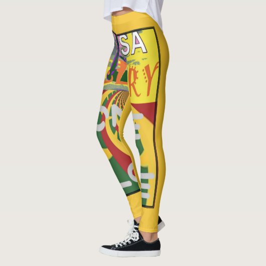 Liefdesboodschap in Rasta Colours Art Print Leggings (Links)