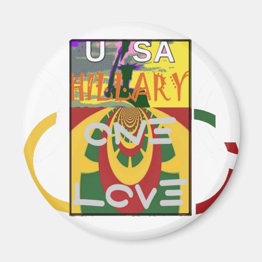 Liefdesboodschap in Rasta Colours Art Print Magneet (Voorkant)