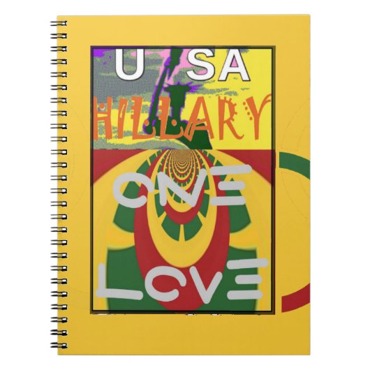 Liefdesboodschap in Rasta Colours Art Print Notitieboek (Voorkant)