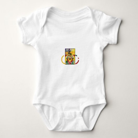 Liefdesboodschap in Rasta Colours Art Print Romper (Voorkant)