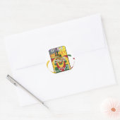 Liefdesboodschap in Rasta Colours Art Print Ronde Sticker (Envelop)