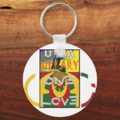 Liefdesboodschap in Rasta Colours Art Print Sleutelhanger (Voorkant)