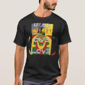 Liefdesboodschap in Rasta Colours Art Print T-shirt (Voorkant)