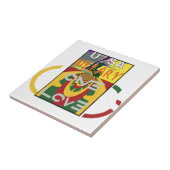 Liefdesboodschap in Rasta Colours Art Print Tegeltje (Zijkant)