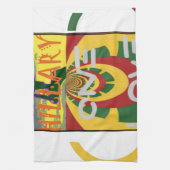 Liefdesboodschap in Rasta Colours Art Print Theedoek (Verticaal)