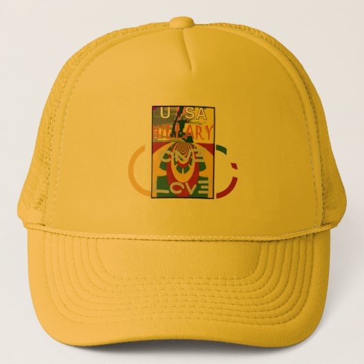 Liefdesboodschap in Rasta Colours Art Print Trucker Pet (Voorkant)