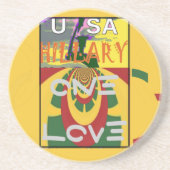 Liefdesboodschap in Rasta Colours Art Print Zandsteen Onderzetter (Voorkant)