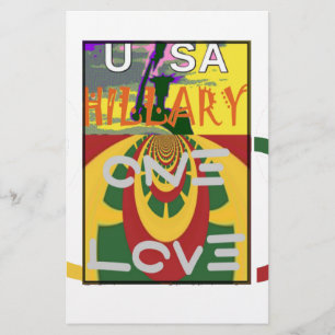 Liefdesboodschap in Rasta Kleuren Kunstprint Briefpapier
