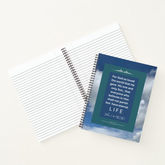 Liefdesboodschap - John 3-16 - 8.5 x 11 Spiraal Notitieboek (Binnen)