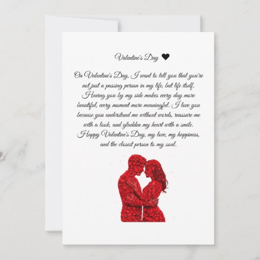 Liefdesboodschap op Valentijnsdag Kaart (Voorkant)