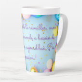 liefdesboodschap voor haar en hem latte mok (Rechterhoek)