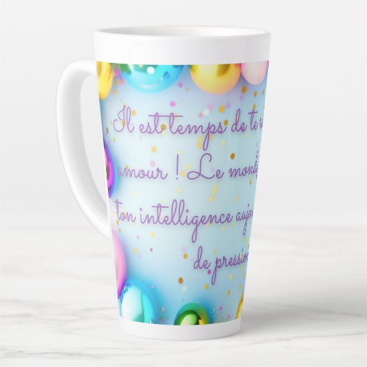 liefdesboodschap voor haar en hem latte mok (Linkerhoek)
