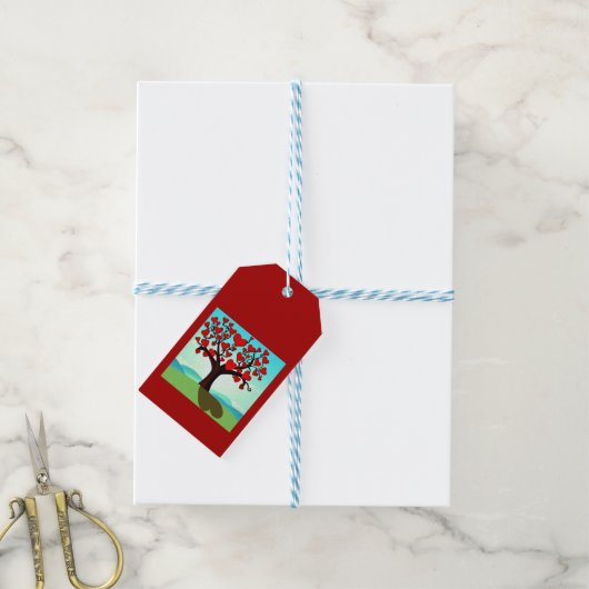 Liefdesboom - boom van de liefde Cadeaulabel (Met Touw)