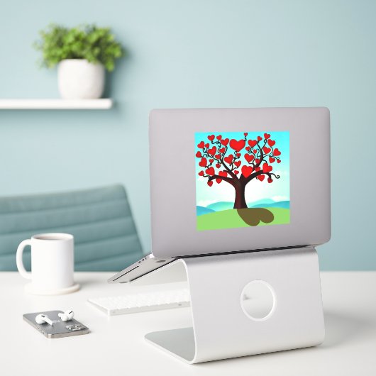 Liefdesboom - boom van de liefde Sticker (Laptop op bureau)