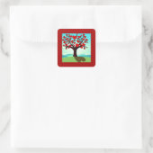 Liefdesboom - boom van liefde Vierkante Sticker (Tas)