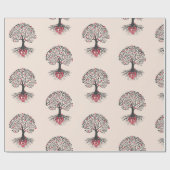 Liefdesboom patroon  cadeaupapier (Vlak)