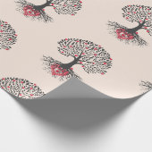 Liefdesboom patroon  cadeaupapier (Hoek)
