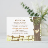 liefdesboom platteland trouwreceptie kaarten (Staand voorkant)