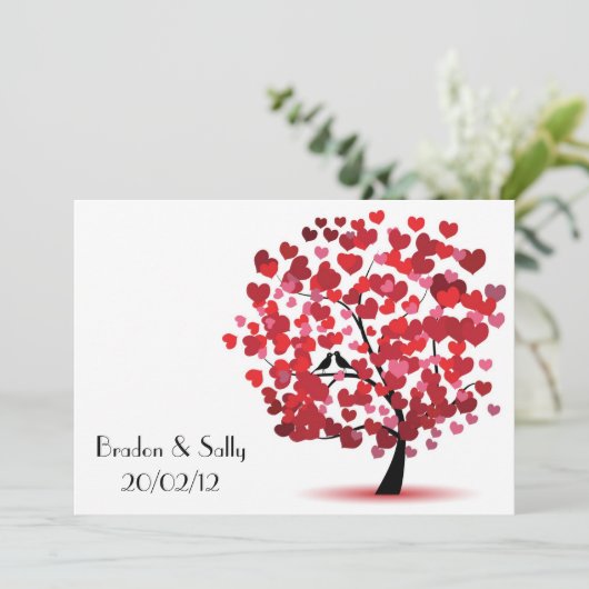 liefdesboom save the date (Staand voorkant)