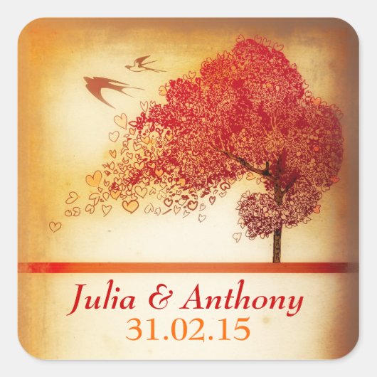  liefdesboom Save the Date sticker (Voorkant)