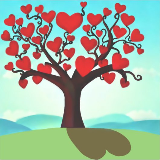 Liefdesboom - tree of love sticker (Voorkant)