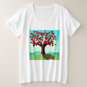 Liefdesboom - Valentijnsdag Grote Maat T-shirt