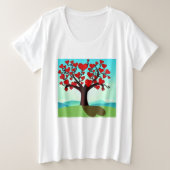 Liefdesboom - Valentine's day Grote Maat T-shirt (Design voorkant)