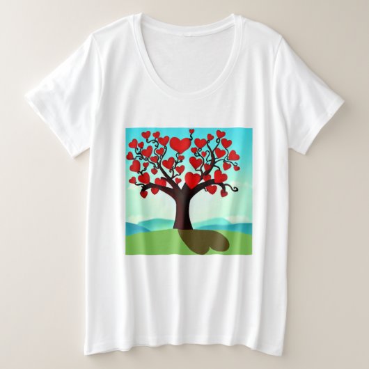 Liefdesboom - Valentine's day Grote Maat T-shirt (Design voorkant)