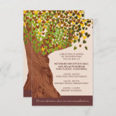 Liefdesboom vallende hartbladeren Ontvangstkaart Informatiekaartje (Voorkant / Achterkant)