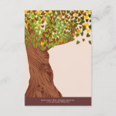 Liefdesboom vallende hartbladeren Ontvangstkaart Informatiekaartje (Achterkant)