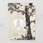 liefdesboom - voeg uw foto-trouwuitnodiging toe kaart (Voorkant / Achterkant)