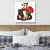 Liefdesbotten � Grappig Romantisch Skelet Canvas Afdruk (Insitu (Slaapkamer))
