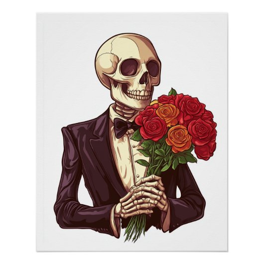 Liefdesbotten � Grappig Romantisch Skelet Perfect Poster (Voorkant)
