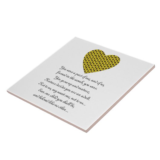 Liefdesbrief aan een kind tegeltje (Zijkant)