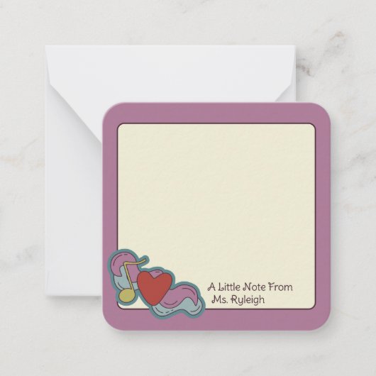 Liefdesbrief: Doodles voor Muziekliefhebbers Roze Notitiekaartje (Voorkant)