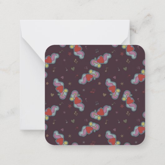 Liefdesbrief: Doodles voor Muziekliefhebbers Roze Notitiekaartje (Achterkant)