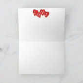 Liefdesbrief met rode harten kaart (Binnen)
