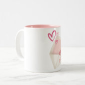 Liefdesbrief Mok – Romantische envelop & Roze Hart (Voorkant links)