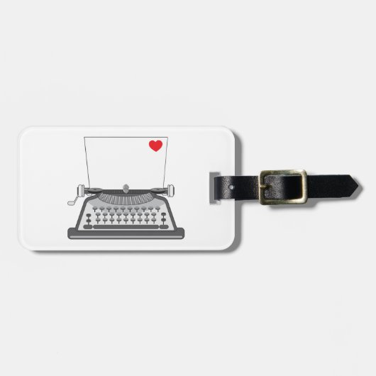 Liefdesbrief op antieke typemachine bagagelabel (Voorkant horizontaal)