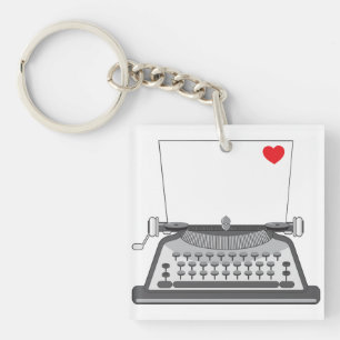 Liefdesbrief op antieke typemachine sleutelhanger